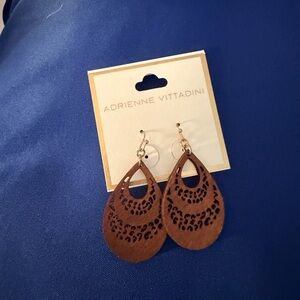 Adrienne Vittadini Intricate Brown Teardrop Earrings